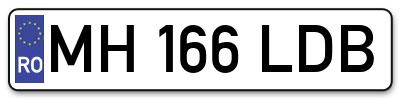 Placuta inmatriculare numar auto  MH-166-LDB, MH 166 LDB, MH166LDB