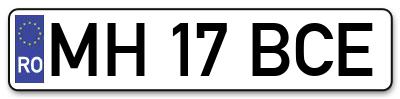 Placuta inmatriculare numar auto  MH-17-BCE, MH 17 BCE, MH17BCE
