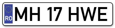 Placuta inmatriculare numar auto  MH-17-HWE, MH 17 HWE, MH17HWE