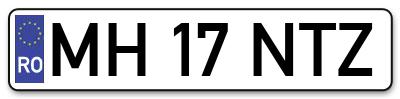 Placuta inmatriculare numar auto  MH-17-NTZ, MH 17 NTZ, MH17NTZ