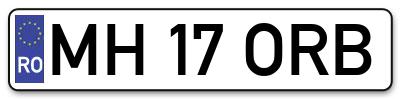 Placuta inmatriculare numar auto  MH-17-ORB, MH 17 ORB, MH17ORB