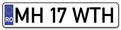 Placuta inmatriculare numar auto  MH-17-WTH, MH 17 WTH, MH17WTH