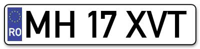 Placuta inmatriculare numar auto  MH-17-XVT, MH 17 XVT, MH17XVT