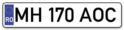 Placuta inmatriculare numar auto  MH-170-AOC, MH 170 AOC, MH170AOC