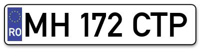 Placuta inmatriculare numar auto  MH-172-CTP, MH 172 CTP, MH172CTP