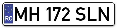 Placuta inmatriculare numar auto  MH-172-SLN, MH 172 SLN, MH172SLN