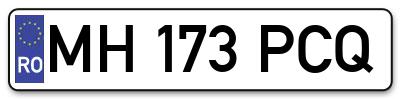 Placuta inmatriculare numar auto  MH-173-PCQ, MH 173 PCQ, MH173PCQ