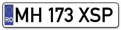 Placuta inmatriculare numar auto  MH-173-XSP, MH 173 XSP, MH173XSP