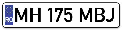 Placuta inmatriculare numar auto  MH-175-MBJ, MH 175 MBJ, MH175MBJ
