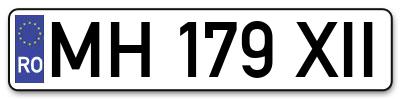 Placuta inmatriculare numar auto  MH-179-XII, MH 179 XII, MH179XII