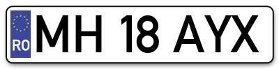 Placuta inmatriculare numar auto  MH-18-AYX, MH 18 AYX, MH18AYX