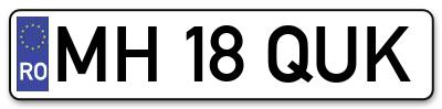 Placuta inmatriculare numar auto  MH-18-QUK, MH 18 QUK, MH18QUK