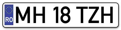 Placuta inmatriculare numar auto  MH-18-TZH, MH 18 TZH, MH18TZH