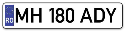 Placuta inmatriculare numar auto  MH-180-ADY, MH 180 ADY, MH180ADY