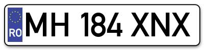 Placuta inmatriculare numar auto  MH-184-XNX, MH 184 XNX, MH184XNX