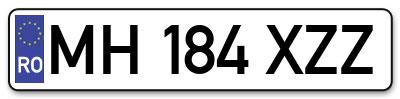 Placuta inmatriculare numar auto  MH-184-XZZ, MH 184 XZZ, MH184XZZ