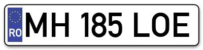 Placuta inmatriculare numar auto  MH-185-LOE, MH 185 LOE, MH185LOE