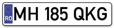 Placuta inmatriculare numar auto  MH-185-QKG, MH 185 QKG, MH185QKG