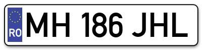 Placuta inmatriculare numar auto  MH-186-JHL, MH 186 JHL, MH186JHL