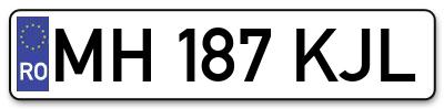 Placuta inmatriculare numar auto  MH-187-KJL, MH 187 KJL, MH187KJL
