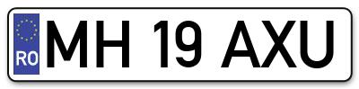 Placuta inmatriculare numar auto  MH-19-AXU, MH 19 AXU, MH19AXU