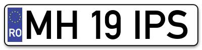 Placuta inmatriculare numar auto  MH-19-IPS, MH 19 IPS, MH19IPS