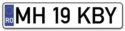 Placuta inmatriculare numar auto  MH-19-KBY, MH 19 KBY, MH19KBY