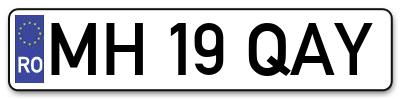 Placuta inmatriculare numar auto  MH-19-QAY, MH 19 QAY, MH19QAY