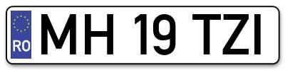 Placuta inmatriculare numar auto  MH-19-TZI, MH 19 TZI, MH19TZI