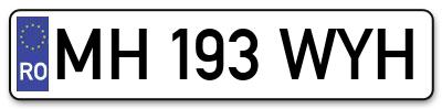 Placuta inmatriculare numar auto  MH-193-WYH, MH 193 WYH, MH193WYH