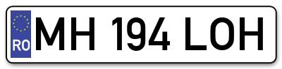 Placuta inmatriculare numar auto  MH-194-LOH, MH 194 LOH, MH194LOH