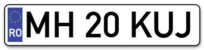 Placuta inmatriculare numar auto  MH-20-KUJ, MH 20 KUJ, MH20KUJ