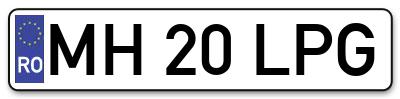Placuta inmatriculare numar auto  MH-20-LPG, MH 20 LPG, MH20LPG