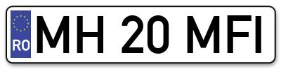 Placuta inmatriculare numar auto  MH-20-MFI, MH 20 MFI, MH20MFI