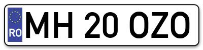 Placuta inmatriculare numar auto  MH-20-OZO, MH 20 OZO, MH20OZO