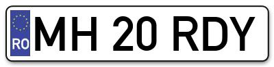Placuta inmatriculare numar auto  MH-20-RDY, MH 20 RDY, MH20RDY