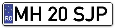 Placuta inmatriculare numar auto  MH-20-SJP, MH 20 SJP, MH20SJP