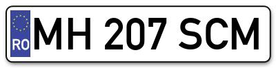 Placuta inmatriculare numar auto  MH-207-SCM, MH 207 SCM, MH207SCM