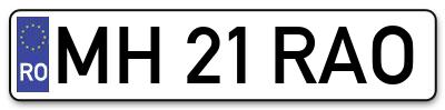 Placuta inmatriculare numar auto  MH-21-RAO, MH 21 RAO, MH21RAO