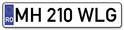 Placuta inmatriculare numar auto  MH-210-WLG, MH 210 WLG, MH210WLG