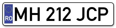 Placuta inmatriculare numar auto  MH-212-JCP, MH 212 JCP, MH212JCP