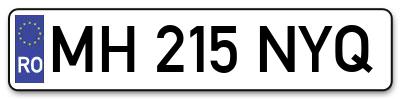 Placuta inmatriculare numar auto  MH-215-NYQ, MH 215 NYQ, MH215NYQ