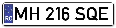 Placuta inmatriculare numar auto  MH-216-SQE, MH 216 SQE, MH216SQE