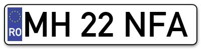 Placuta inmatriculare numar auto  MH-22-NFA, MH 22 NFA, MH22NFA
