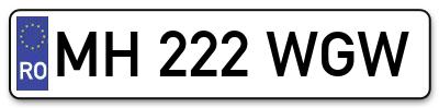 Placuta inmatriculare numar auto  MH-222-WGW, MH 222 WGW, MH222WGW