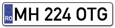 Placuta inmatriculare numar auto  MH-224-OTG, MH 224 OTG, MH224OTG