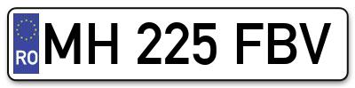Placuta inmatriculare numar auto  MH-225-FBV, MH 225 FBV, MH225FBV