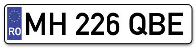 Placuta inmatriculare numar auto  MH-226-QBE, MH 226 QBE, MH226QBE
