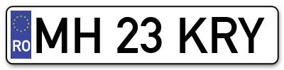 Placuta inmatriculare numar auto  MH-23-KRY, MH 23 KRY, MH23KRY