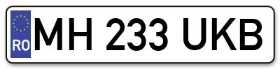 Placuta inmatriculare numar auto  MH-233-UKB, MH 233 UKB, MH233UKB